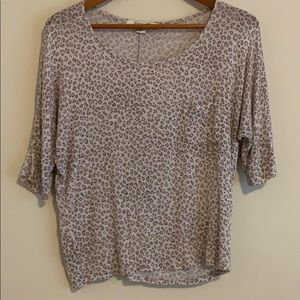 Cheetah print relaxed fit blouse